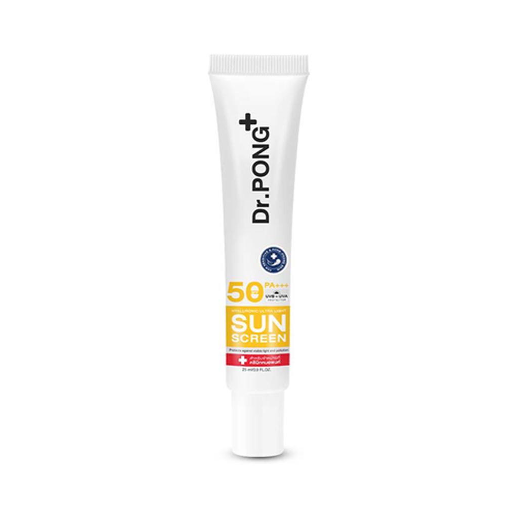 Dr.Pong+ Hyaluronic Ultra Light Sunscreen with Aquatide SPF50 PA+++ 25 Ml. X 1 / 3 Pcs