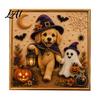 Puppy Themed Faux Pearl Painting Halloween Kit Art DIY Witch Seasonal Home Decor Projects Hat Bead Craft Kit for Adults And Teens Handmade
