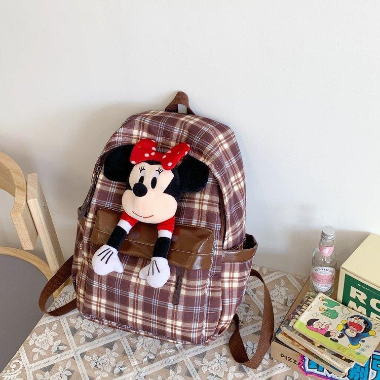 Schoolbag Cute Girl Mickey Backpack Schoolbag Korean Version Minnie Girl Middle and High School Students Large Capacity High Value Backpack