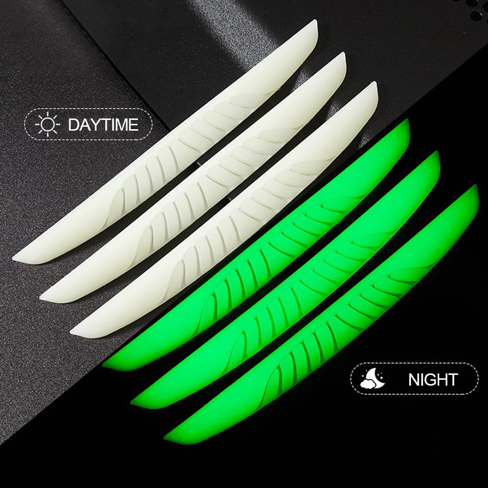 6Pcs Universal Luminous Car Door Edge Scrape Protective Strips Guard Bumper Guards Protector Rearview Mirror Protection