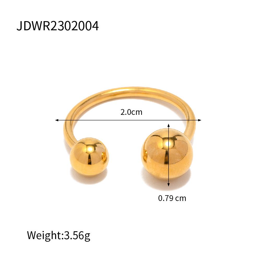Golden Steel Spherical Personality Ring For Women Large Small Ball Design High End Minimalist Niche Accessory