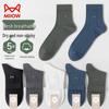 MIIOW Men's Breathable Cotton Mid-Calf Socks (5 Pairs)
