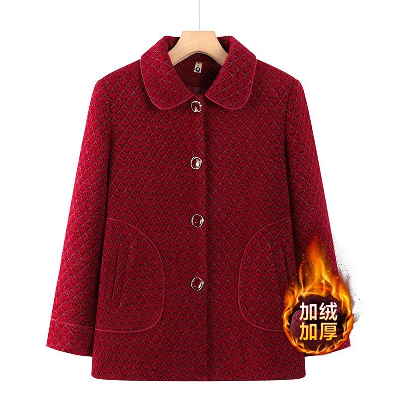 Winter Women's Woolen Jacket Thickened Warm Clothes Autumn and Winter Mink Fleece Sweater Old Lady