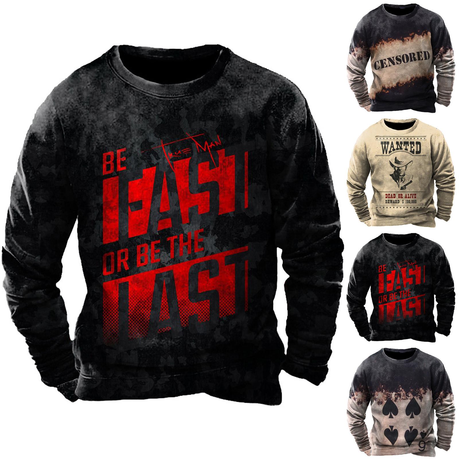 

Wiwilys Мужская толстовка с принтом на открытом воздухе с этническим принтом и длинными рукавами