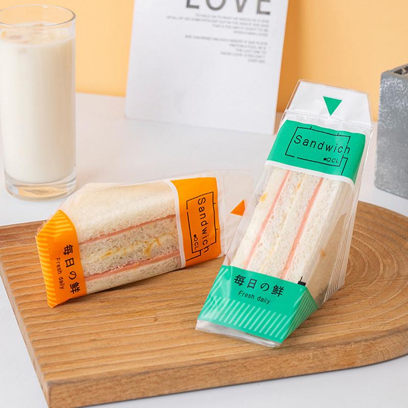 100Pcs Thicken Triangle Transparent Bread Sandwiches Bag Baking Food Wrap Bags