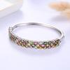 Natural Multi-Tourmaline Silver Bangle S925 Silver Fine Jewelry with Colorful Real Gemstones Fine Jewlery for Women Nice Gift