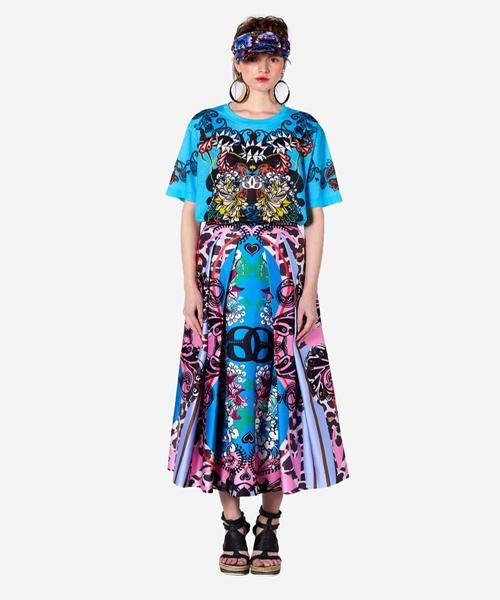 Greedius Print Pleated Skirt