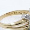 CELINE Macadam Ring K18 yellow gold/Pt900Platinum/diamond #5.8(US Size) 4.6g Women Used