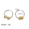 French Versatile 18K Gold Steel Circle Earrings: Non-Fading, Influential Style