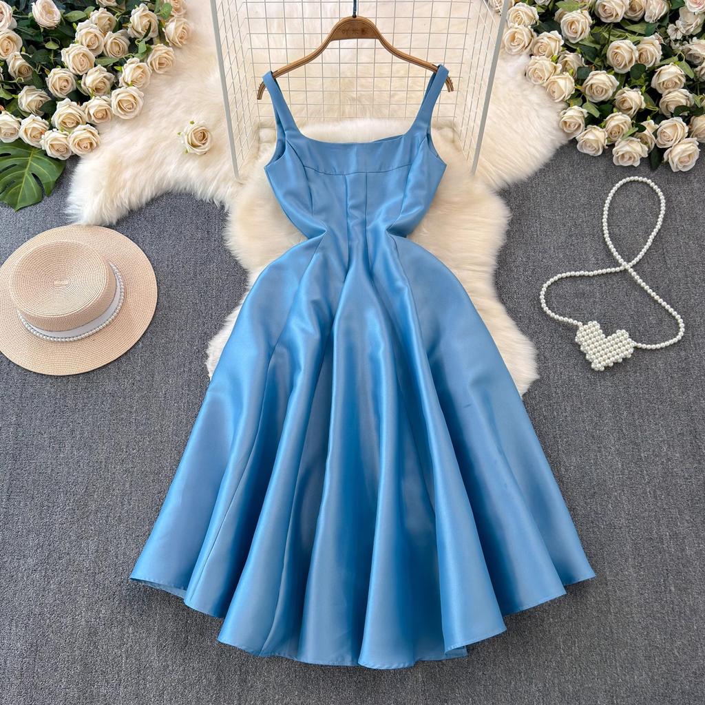 YYFS Women's Fashion Summer Spring Summer Spring Sleeveless Suspenders High Waist Casual Dresses