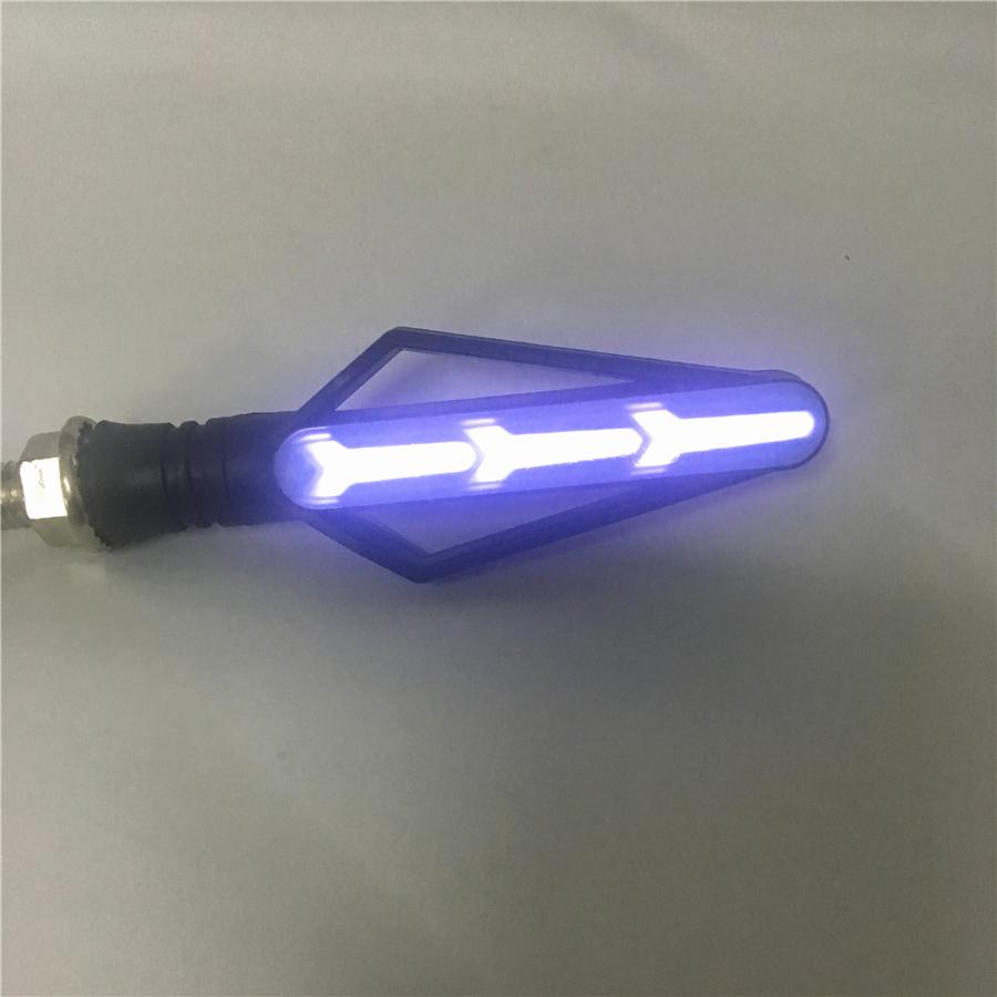 Universal 2 Pair Fishbone Style Front DRL Rear Tailight Flasher Strobe Dual colors 3 In 1 DRL Brake Flowing Turn Signal Indicator Lights Lamp Replace