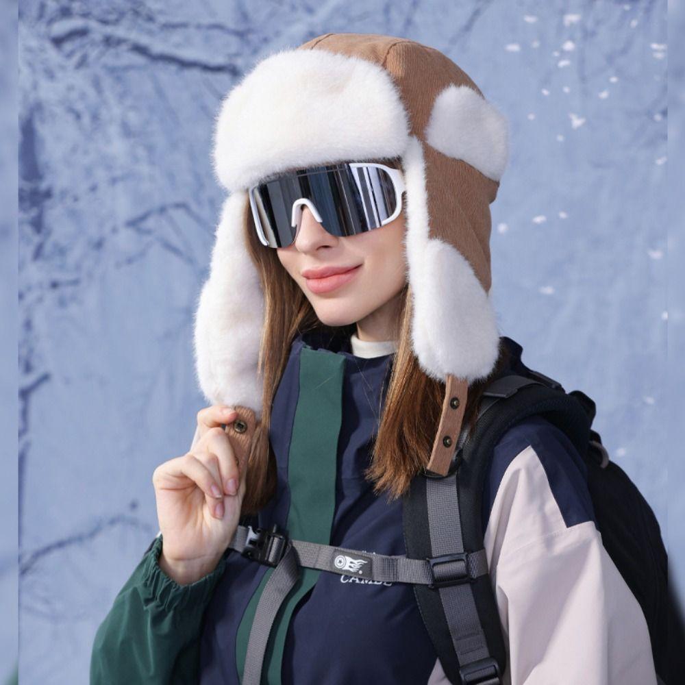 With Earflap Plush Cycling Hat Keep Warm Lei Feng Hat Multifunctional Winter Pilot Hat Men