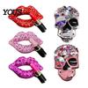 Halloween Car Decorations Rhinestones Skull Air Diffuser Clip, Personalized Punk Decorative Outlet Clip Style Vent Perfume Automotive Interior