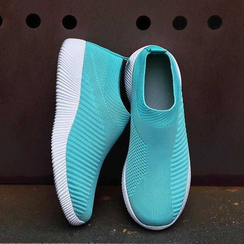 Women Sneakers Vulcanized Shoes Sock Sneakers Women Summer Slip On Flat Shoes Women Plus Size Loafers Walking Flat