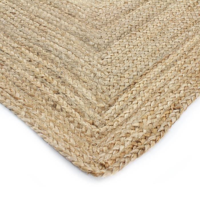 Handcrafted Natural Braided Jute Rug 120x170