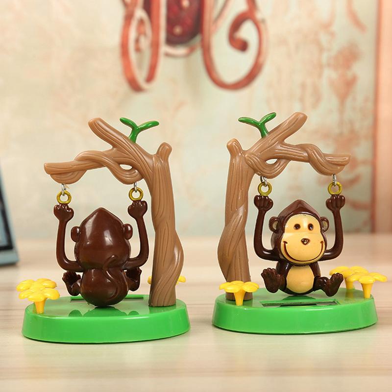 Solar Dancing Monkey Toy Solar Powered Swing Monkey Cute Animal Desktop Ornaments Cartoon for Car Interior Decoration