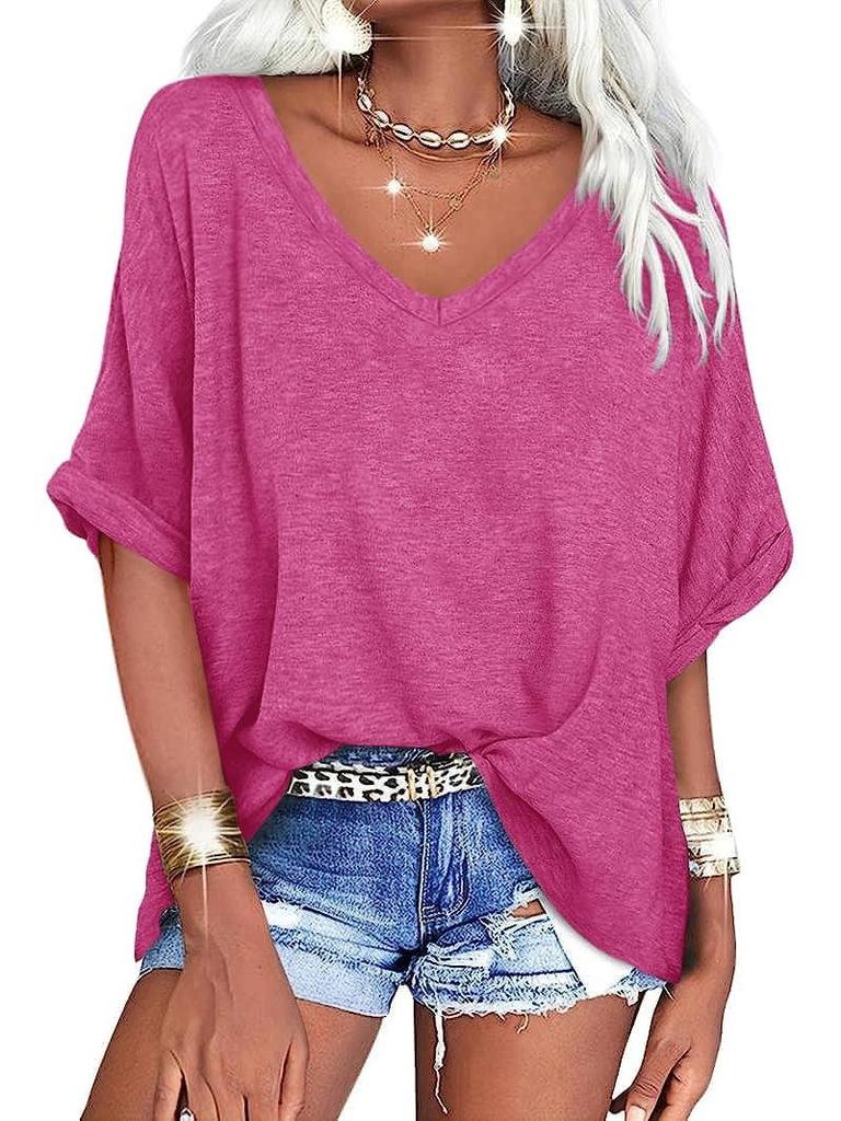 2024 European & American Women's Plus Size Casual Short-Sleeve Loose T-Shirt