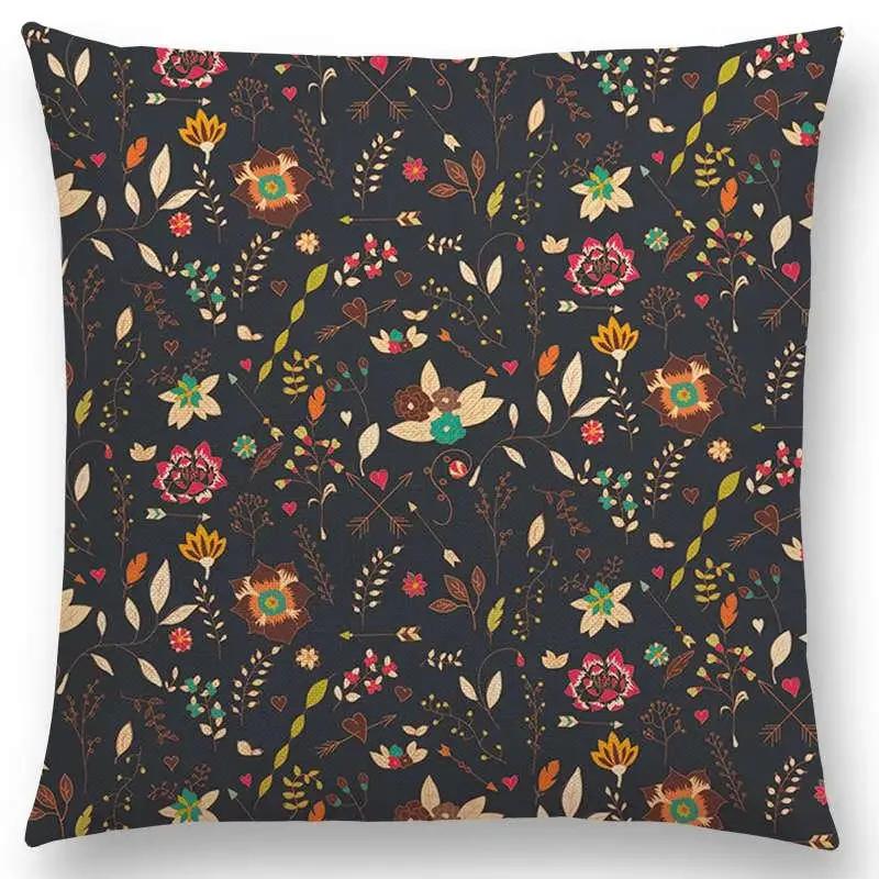 Botanical Floral And Butterfly Cushion Cover Beautiful Flowers Garden Mini Prints Home Decor Sofa Throw Pillow Case
