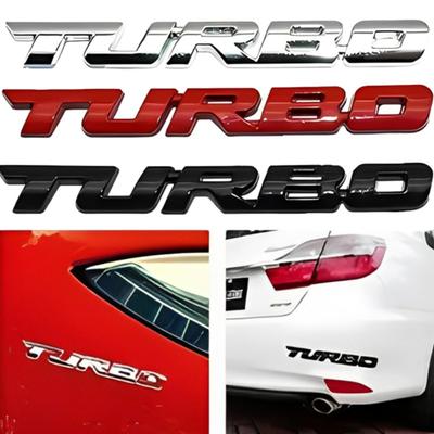 Car Body TURBO 3D Sticker Metal Emblem Decal Decoration Car Styling Tailgate Badge Decoration Sticker Automotive Accessories