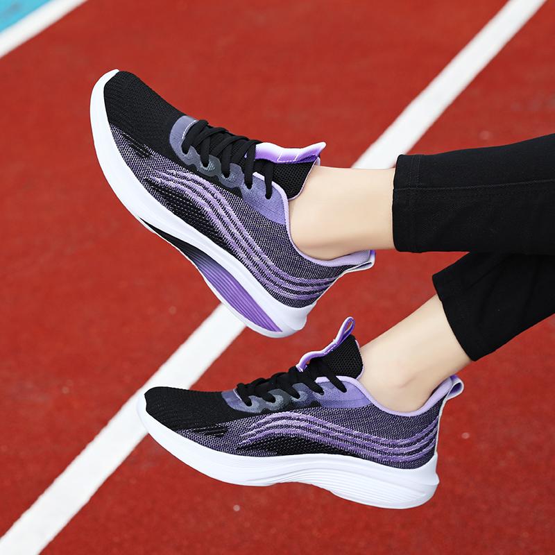 Breathable Knitted Running Shoes Unisex Lightweight Soft Sole Sneakers Non-slip Comfort Casual Trainers for Jogging Walking Fitness