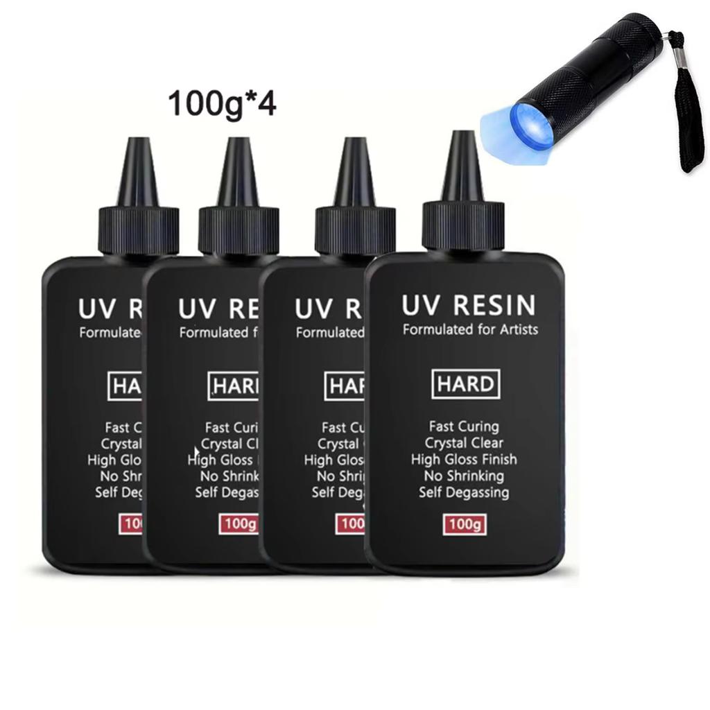 Crystal Clear Hard UV Resin Upgraded Formula Ultraviolet Fast Curing Resin for Jewelry Making, Hard Transparent Solar Cure Resin