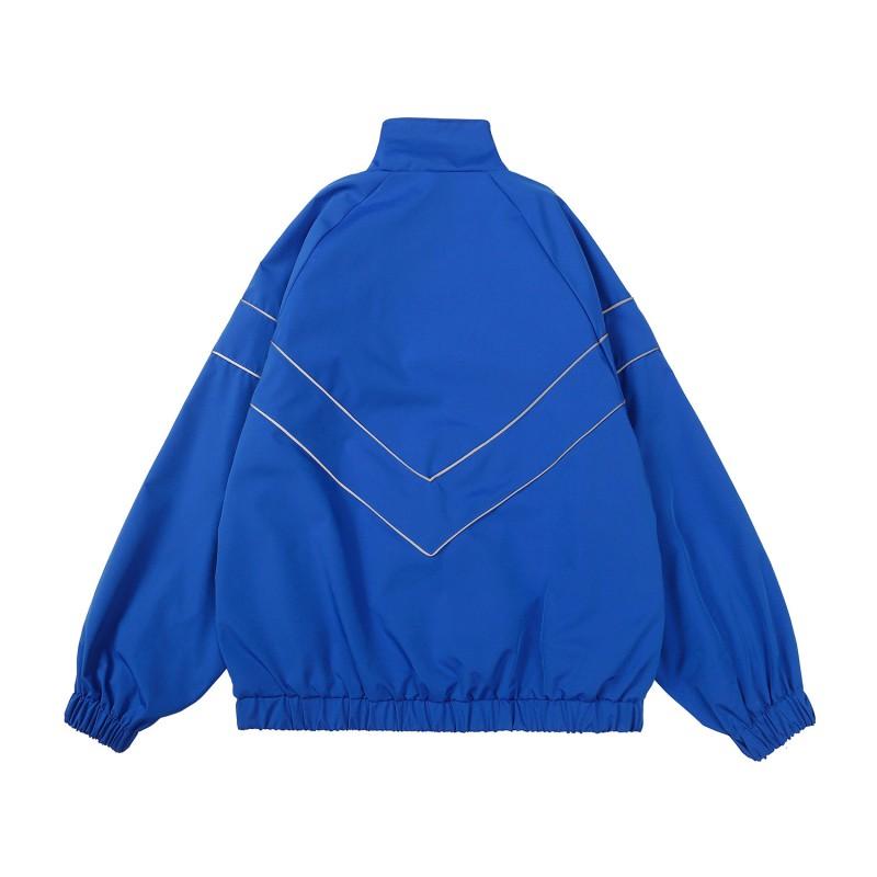 Giacca Sportiva Unisex Oversize Riflettente Monocolore Giacca a Vento Casual Senza Cappuccio