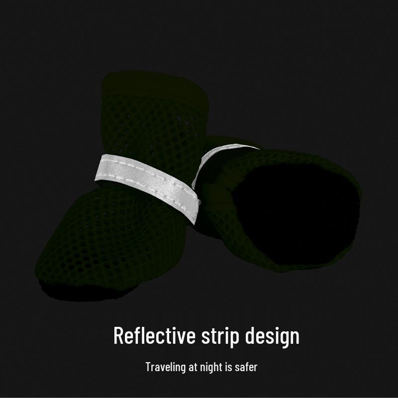 Reflective Breathable Mesh Dog Shoes - Non-slip, Wear-resistant Soles for Small and Medium Breeds
