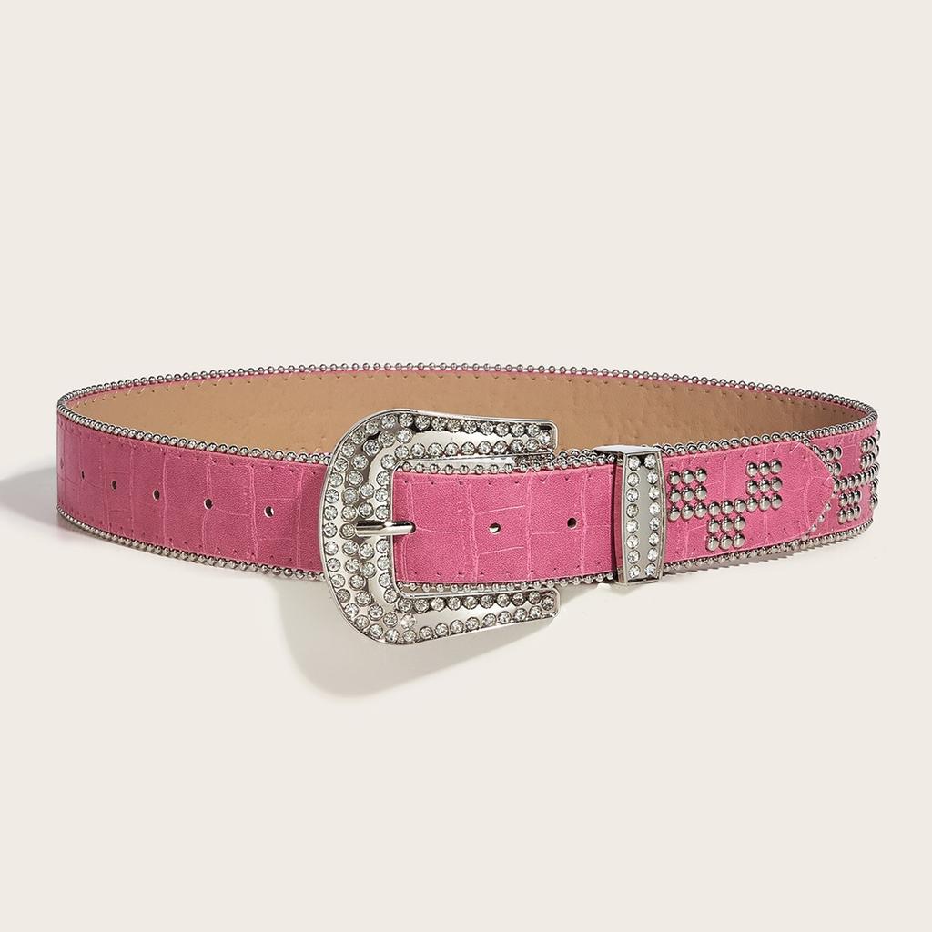Western Rivet Studded Belt for Women with Beaded Trim Cowgirl Belt for Jeans Pants Girl Belt Decorative Waistband