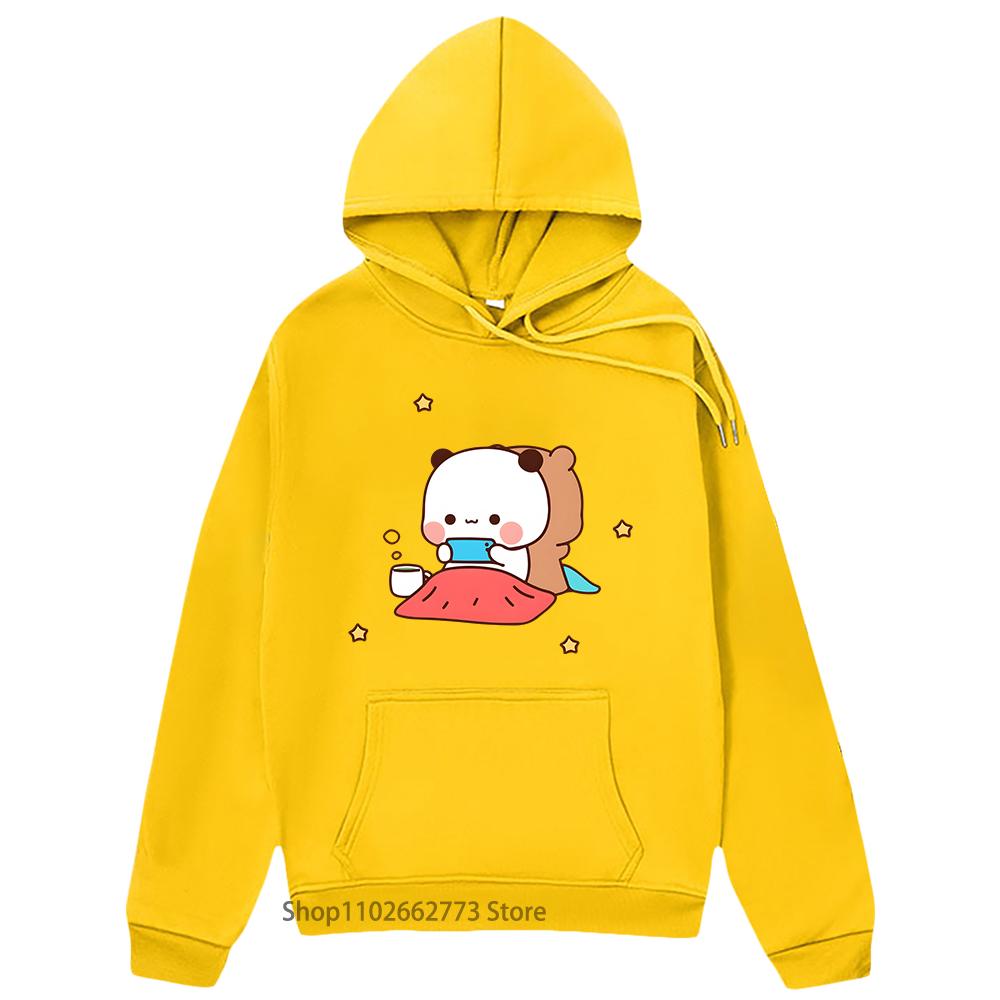 Bubu Dudu Hoodies for Teen Girls Cartoon Panda Bear Sweatshirts Women Clothing Men Kawaii Graphic Clothes Fleece Top