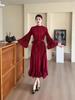 Miyake Pleated Plus Size Velvet Dress - Elegant Loose Long European & American Style.