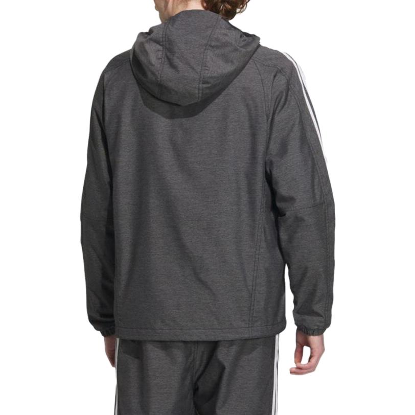 adidas Gestreifte Jacke mit Buchstabenprint und Kapuze Herrenjacke Schwarz IK7325