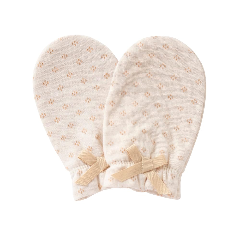 

Cream de Coco Organic Baby Mittens Newborn Baby Cotton Made in Japan for and [Scratch Prevention] 100% [Suitable Spring, Autumn, Winter] бежевый