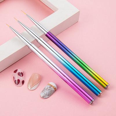 3Pcs/Set Nail Pen Ampla aplicação Fácil de usar Nylon Wool Nail Art Drawing Liner