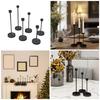 Black Metal Taper Candle Holder Tall Candlestick Set of 6 for Enhancing Dining Table Decors and Wedding Celebration
