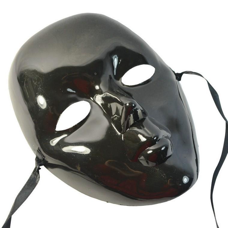 Electroplated Venetian Black Full Face Mask for Role Play Parties