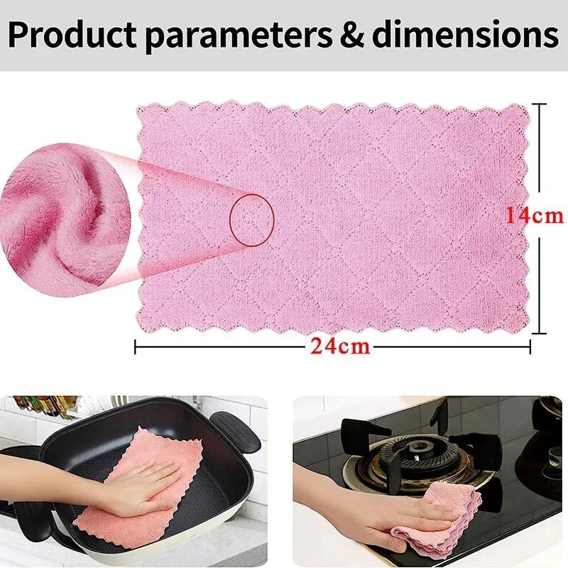 Microfiber 1510pcs Towel Absorbent Kitchen Cleaning Cloth Non-stick Oil Dish Towel Rags Napkins Tableware Household Cleaning