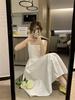 Women's 2025 Summer French Mid-Length Waist-Slimming Temperament Dress