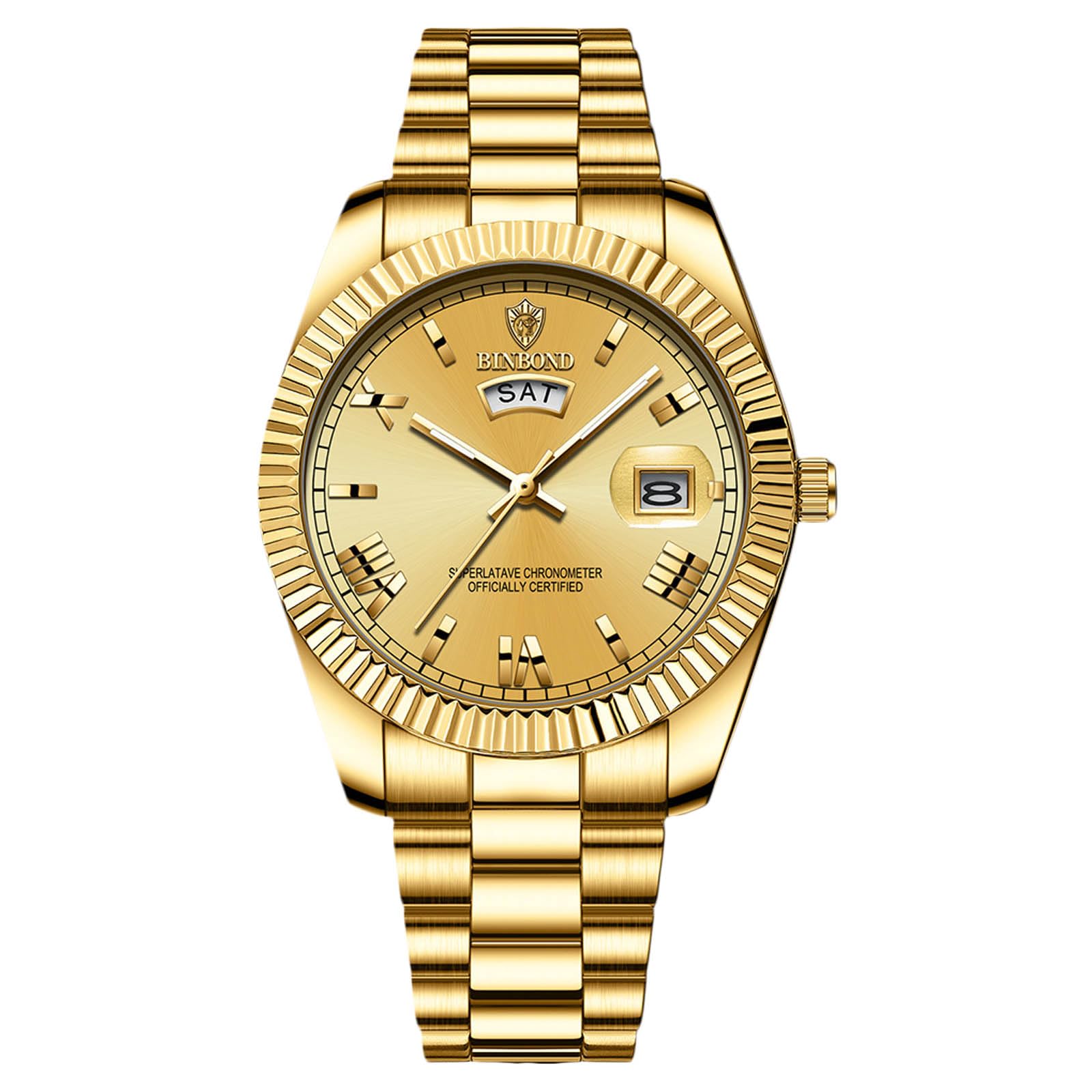 

RORIOS Quartz Waterproof Wristwatch with Date and Day Luminous and Simple Design for Business or Perfect Gift Men s Display, Calendar, Lightweight,