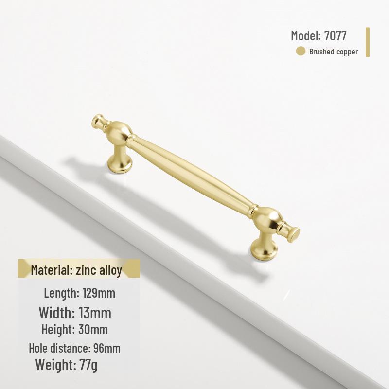 French Modern Gold Zinc Alloy Cabinet Handle