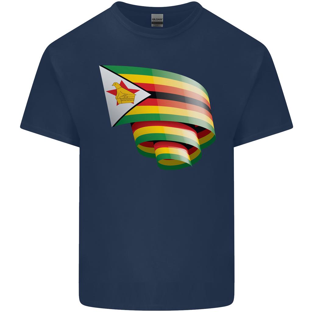 Curled Zimbabwe Flag Zimbabwean Day Football Unisexs Light Cotton TShirt