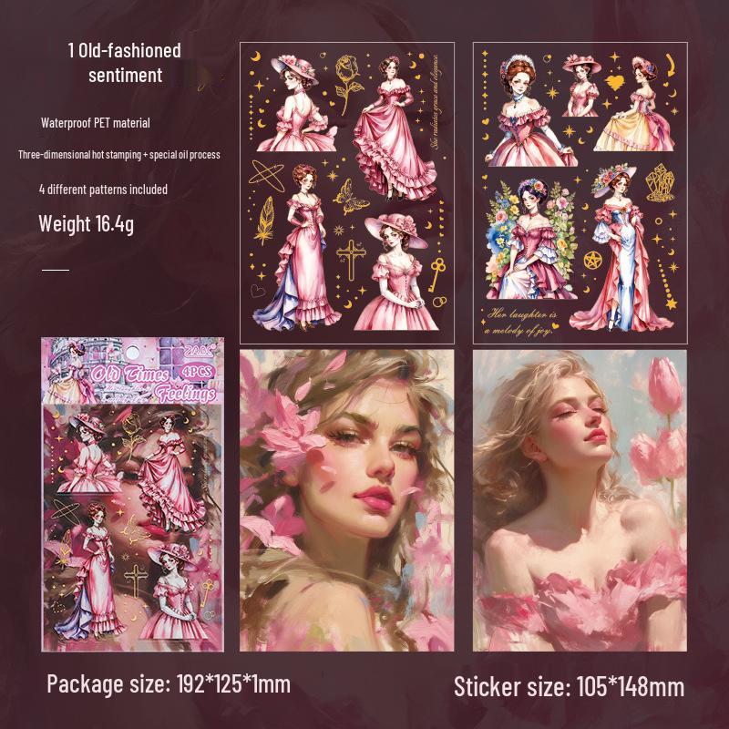 ZABC Youthful Retro Photo Stickers - 6 Vintage Styles for Journals & Collages