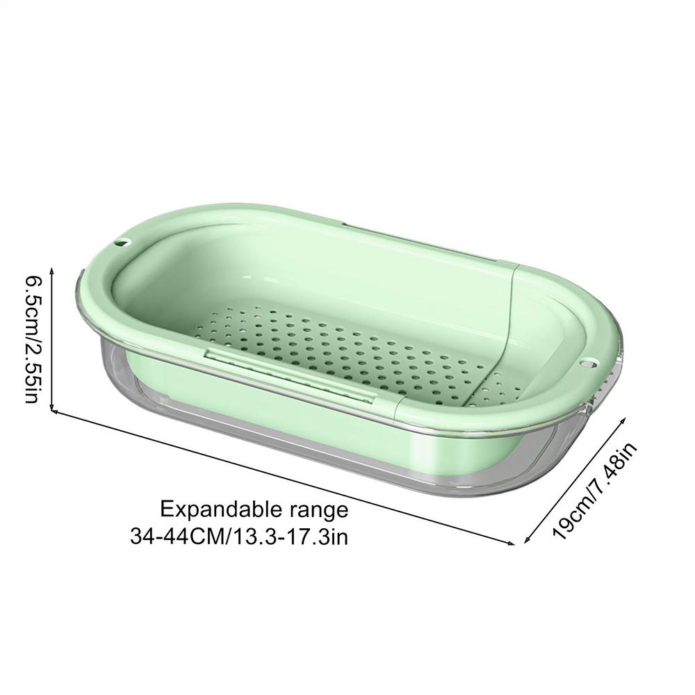 

Over The Sink Colander Over The Sink Strainer Basket Fast Drain Fruit Cleaner Basket for Home Cooking Meal Prep Dishwashing зелений