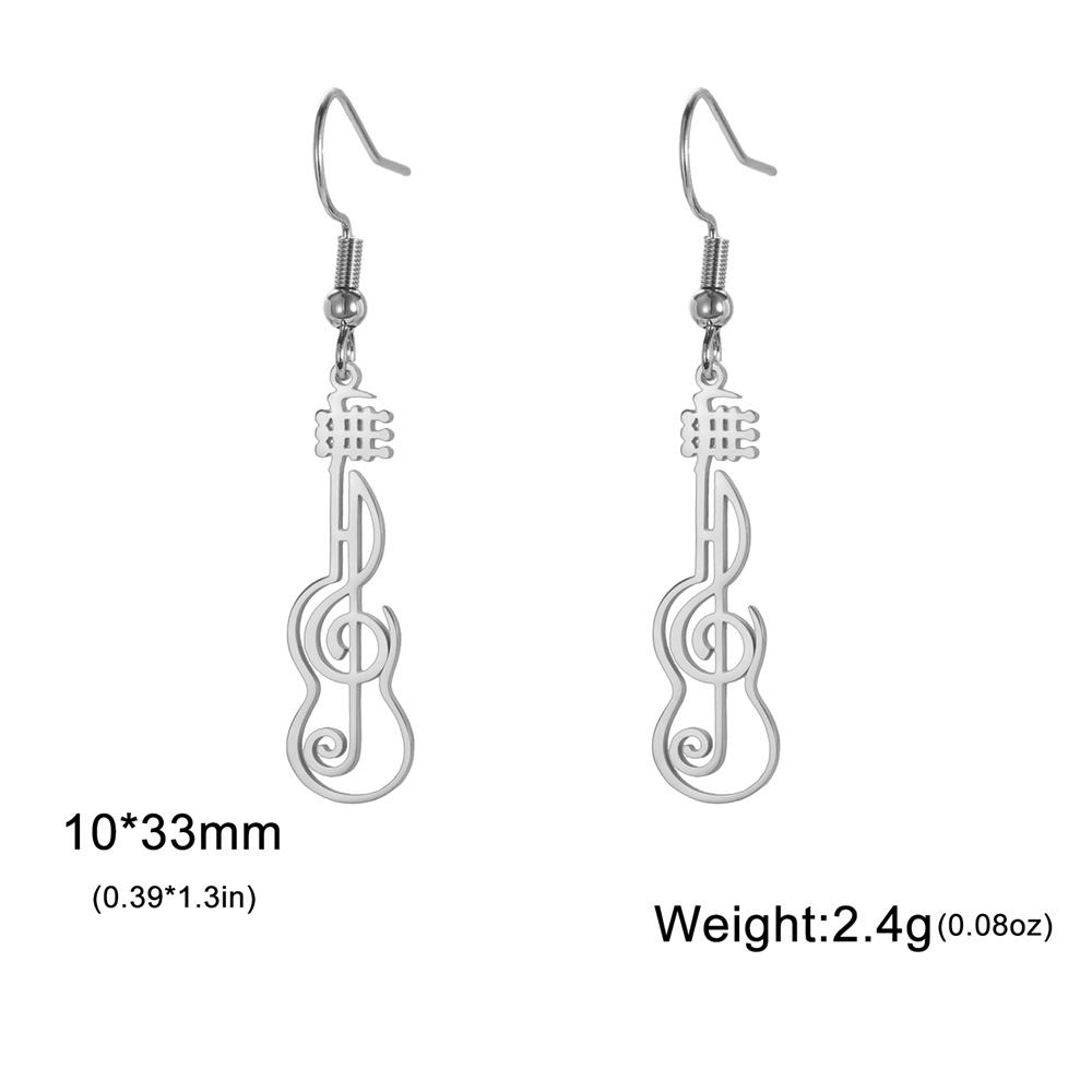 

My Shape Music Note Drop Earrings for Women Men Gifts Stainless Steel Classic Musical Violin Dangle Earring Jewelry Musican Gift
