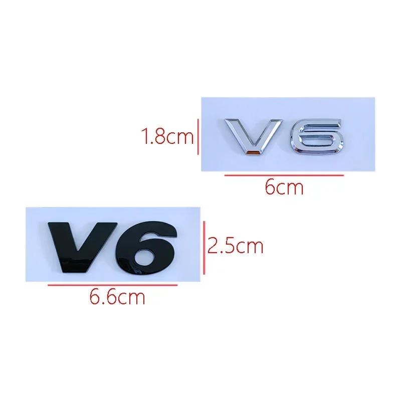 3D ABS Chrome Black V6 V8 Letters Car Rear Trunk Fender Emblem Badge Sticker Decals For VW Polo Golf Passat Touareg AccessoriesKD0