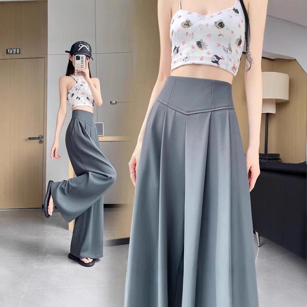 2025 Women's High Waist Loose Straight-Leg Pants - Slimming, Floor-Length, Casual Trousers for Spring, Summer, Autumn