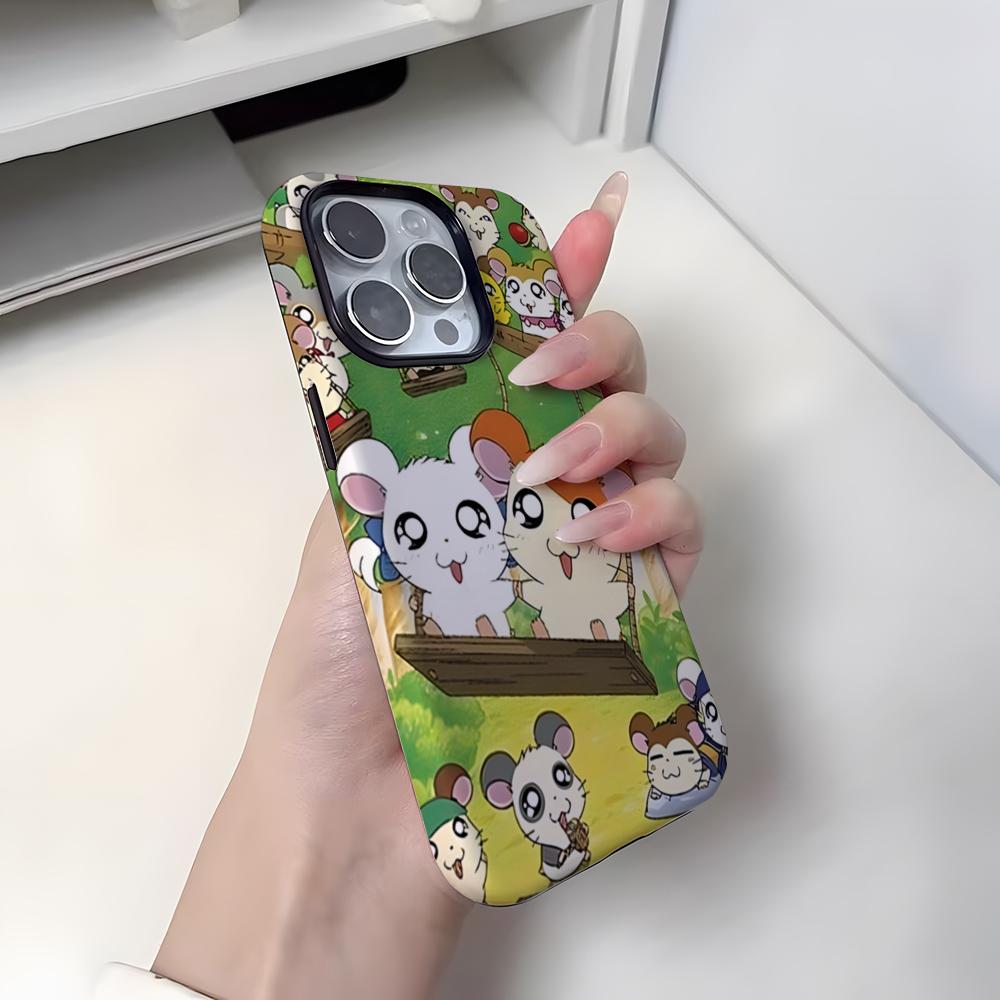 Hamtaro Hamster Phone Case For Iphone 16 Pro Max 15 13 14 12 11 14 Pro Max 15 Pro Max Fashion Two-in-one Cover