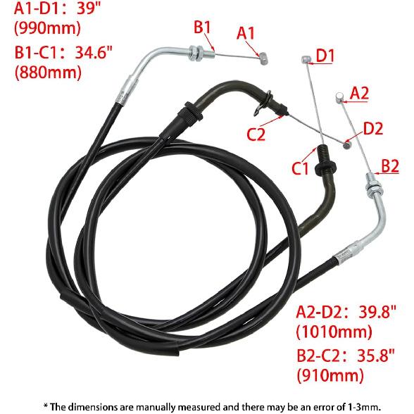 Motorcycle Throttle Cable Wires Throttle Cable for Yamaha Vstar 650 Vstar 400 XVS400 XVS650 Drag Star 400 Drag Star 650 DS400 DS650