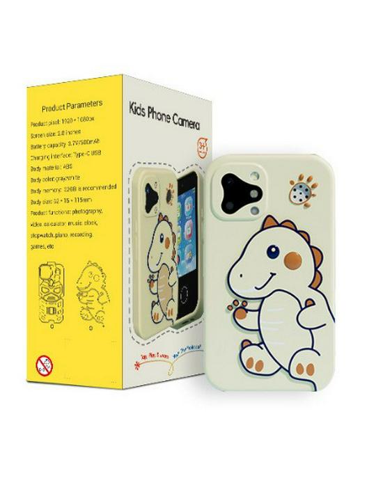 New D17 Dual Camera Kids  Cartoon Camera Phone - HD Video, Cute Mini Design, Perfect Gift for Photography.