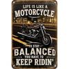 Vroom Vintage Motorcycle Metal Sign 8x12 Heavy Duty Tin Wall Art for Garage Decor