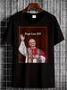Men's & Women's Pope Leo XIV Portrait Text Design Unisex 100% Cotton T-Shirt, Soft, All Season Casual Streetwear Essential, All-Ma